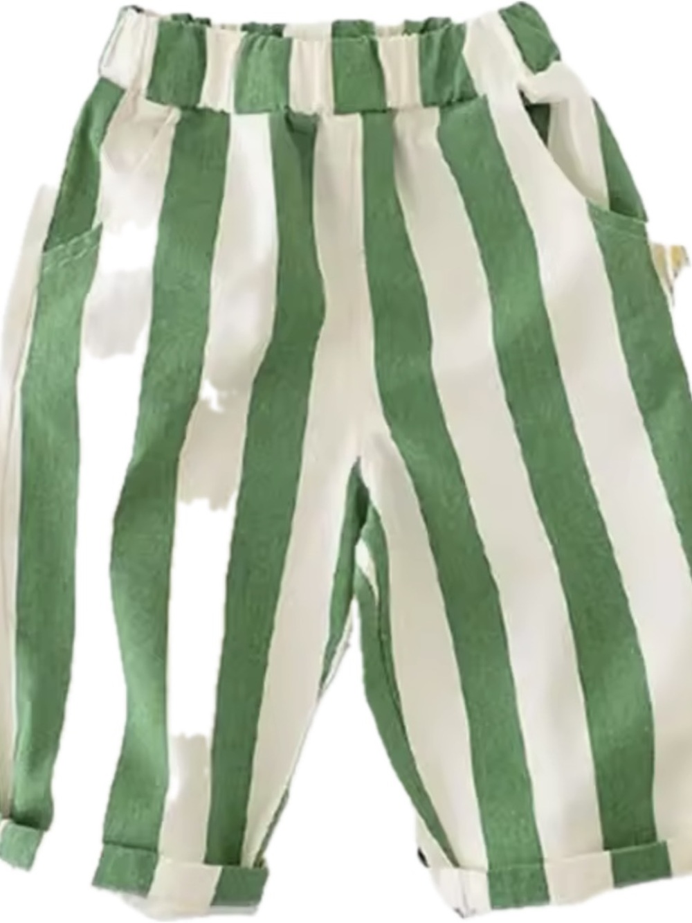 New toddler boy girl Green and White Striped Casual Pants size 18-24 months
